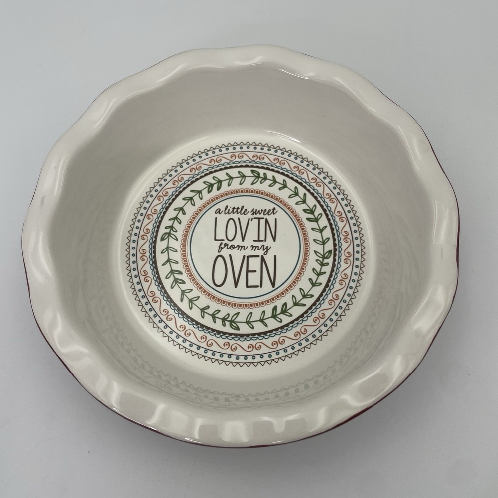 Ruffled Ceramic 6" Mini Pie Dish (Set of 3) Brown/Red Farmhouse Cottage Core - Picture 6 of 16
